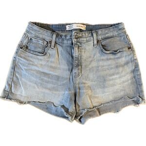 Women's Levi’s‎ High Waist Light Wash Denim Shorts 31/12 Frayed Hem